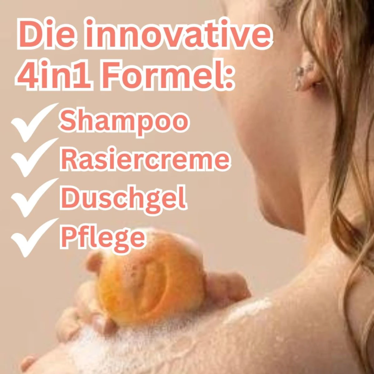 Festes Shampoo für trockenes Haar Granatapfel mit der 4 in1 Formel