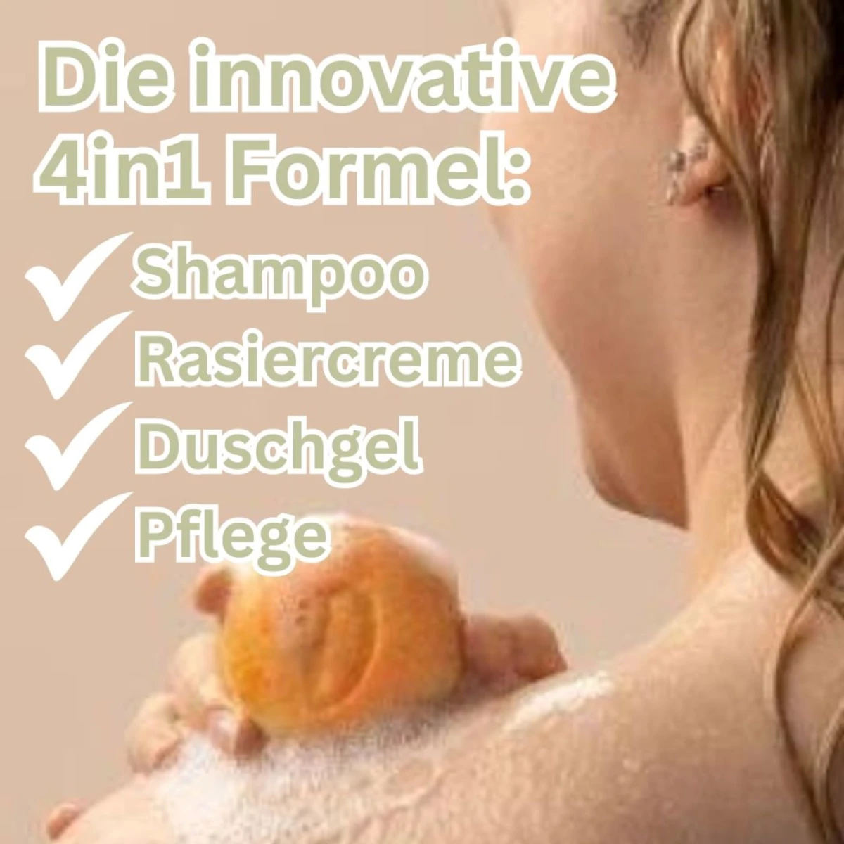 Festes Shampoo für trockene Haare und spröde Haare mit Aloe Vera. 4 in1 Formel