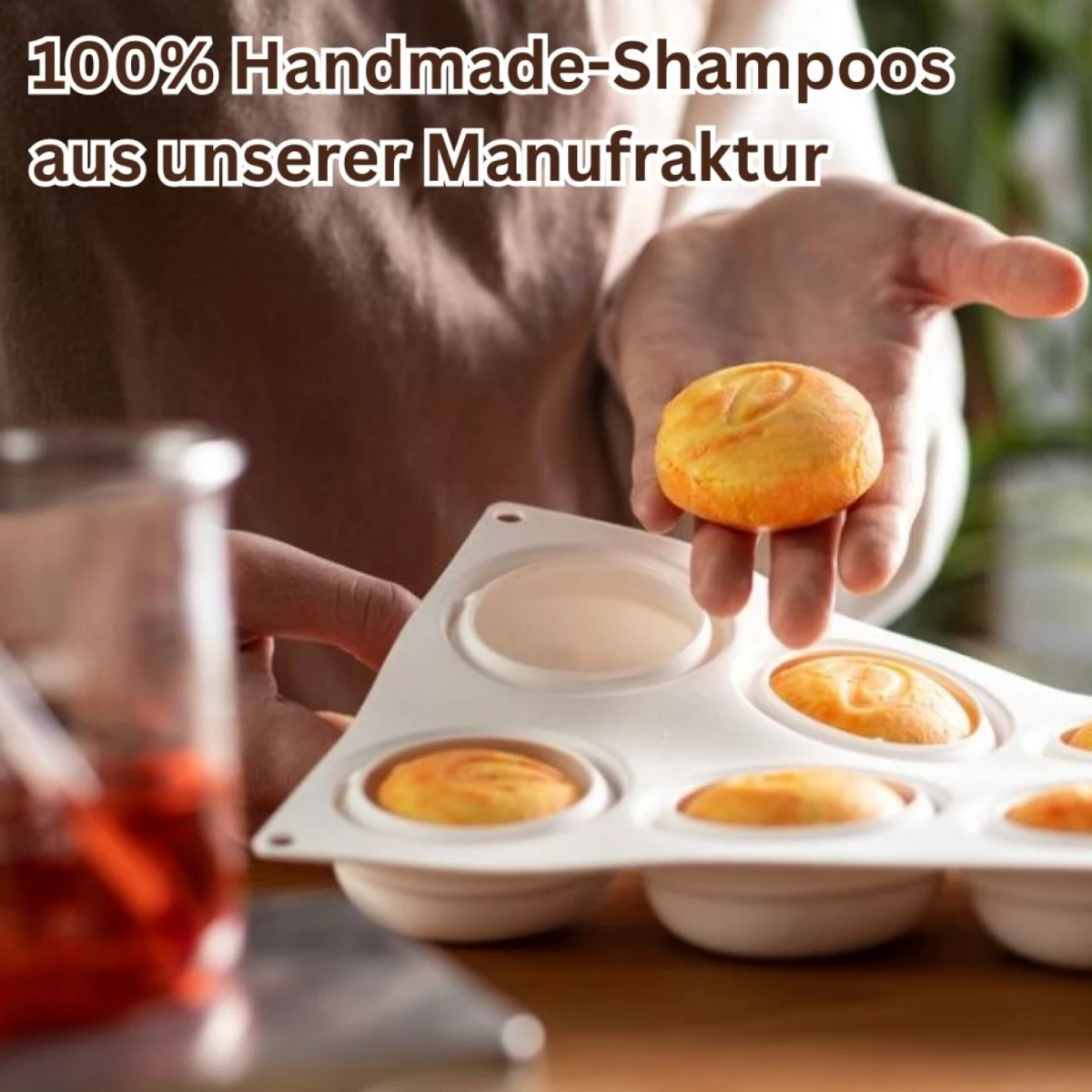 Festes Shampoo für trockenes Haar Granatapfel mit der 4 in1 Formel