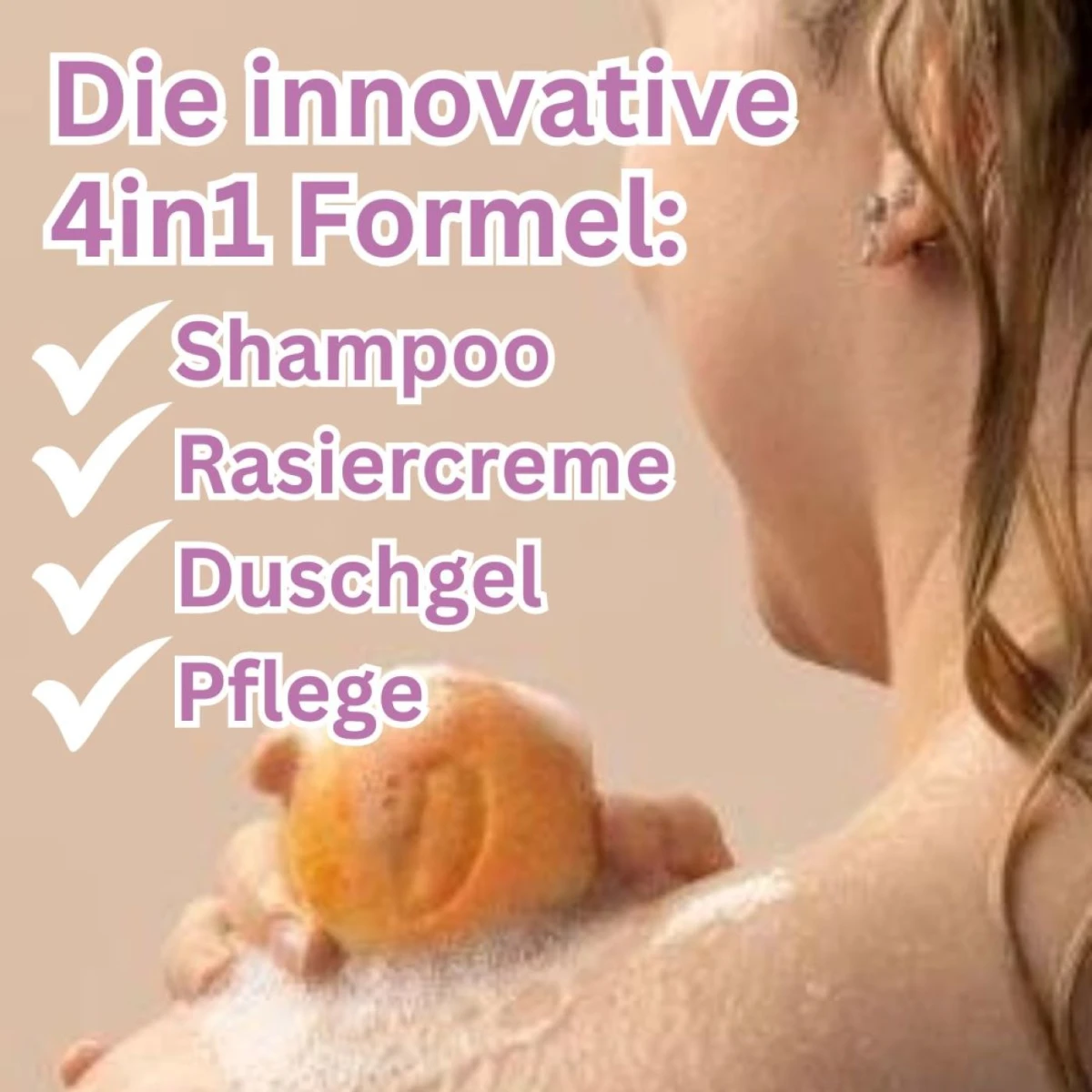 Festes Shampoo für normales bis fettiges Haar mit Lavendel mit Klettenwurzelöl  4-in1