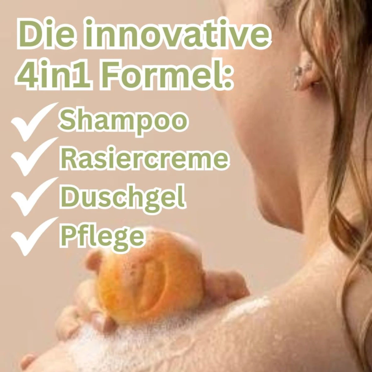 Festes Shampoo Schuppen Hanföl 4-in1 Formel - für Haut und Haare